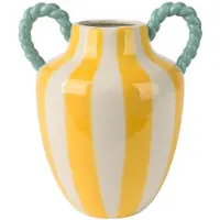 Décoris Vase Yellow Stripes - L/B/H ca. 21.20x17.80x26.00