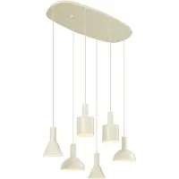 QAZQA Skandinavische Hängelampe Creme 6-flammig - Biles