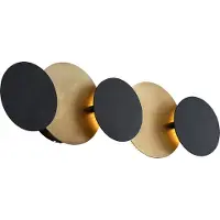 QAZQA Moderne Wandleuchte Schwarz mit Gold inkl LED 3 Stufen Dimmbar 5 Licht Sunrise 3