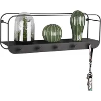 Mirrors & More Garderobenleiste "Liandra", schwarz, Metall, Garderobenhalter, Garderobenleiste