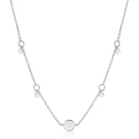 Ania Haie - NECKLACE - GEOMETRY DROP DISCS - silver
