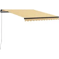 vidaXL Einziehbare Markise Handbetrieben 300 x 250 cm Gelb und Weiß