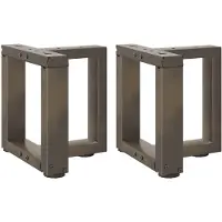 vidaXL Couchtischbeine T-Form 2 Stk. Naturstahl 30x25x(30-31) cm Stahl
