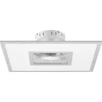 LINDBY LED-Deckenventilator Romea, eckig, DC, leise, 60 cm Romea , dimmbar, alu / grau / zink, für Wohn- / Esszimmer, Kunststoff, Modern