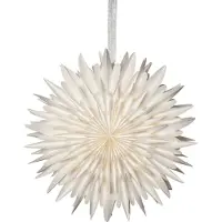 Star Trading Großer weißer Papierstern ,Winter', 3-lagig, dekorative Falz, Ø 60cm