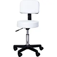HOMCOM Rollhocker mit Lehne HOMCOM Weiß