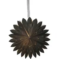 Star Trading Großer dunkelgrüner Papierstern ,Clipp', mehrzackig, Aufhängung aus Organza, Ø 60cm
