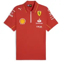 Ferrari X Scuderia Ferrari F1 Herren Polo-Shirt Kurzarm-Shirt mit Team- und Sponsor-Logos Baumwoll-Shirt Motorsport-Shirt 701228000 001 Rot