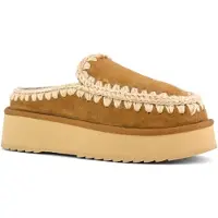 Mou für Damen. MU.FW681004A Clogs Eskimo Plattform Leder Clogs braun (39), über 10cm, Keine, Lässig