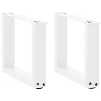 vidaXL Couchtischbeine U-Form 2 Stk. Weiß 30x(30-31) cm Stahl