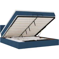 vidaXL Ottoman-Bett mit Matratze Blau 200x200 cm Stoff