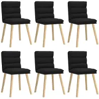 vidaXL Esszimmerstühle 6 Stk. Schwarz Stoff