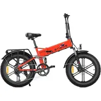 ENGWE Engine X Elektrisches Faltrad – Fatbike – 20 Zoll – 250W Motor – 7 Gänge – 100 km Reichweite – Mechanische Scheibenbremsen – Rot