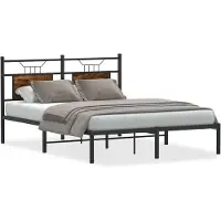 vidaXL Bettgestell ohne Matratze Räuchereiche 140x190 cm Holzwerkstoff
