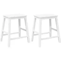 vidaXL Barstühle 2 Stk. Weiß Massivholz Gummibaum