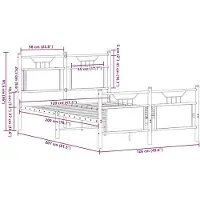 vidaXL Bettgestell ohne Matratze Braun Eiche 120x200 cm Holzwerkstoff