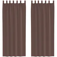 vidaXL Voile Vorhänge mit Lasche 2 Stk. Braun