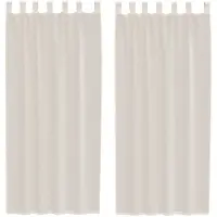 vidaXL Voile Vorhänge mit Lasche 2 Stk. Creme