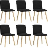 vidaXL Esszimmerstühle 6 Stk. Schwarz Stoff