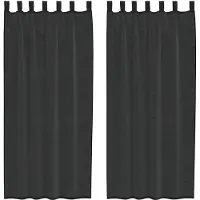 vidaXL Voile Vorhänge mit Lasche 2 Stk. Schwarz