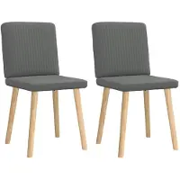 vidaXL Esszimmerstühle 2 Stk. Dunkelgrau Stoff