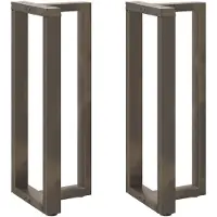 vidaXL Bartischbeine T-Form 2 Stk. Naturstahl 50x35x(100-101) cm Stahl
