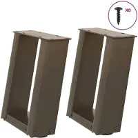 vidaXL Couchtischbeine U-Form 2 Stk. Naturstahl 30x(30-31) cm Stahl