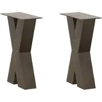 vidaXL Couchtischbeine X-Form 2 Stk. Naturstahl 38x(42-43) cm Stahl