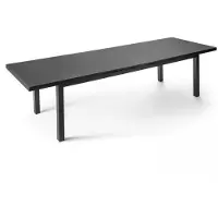 Oviala Ausziehbarer 12-Sitzer-Aluminiumgartentisch in Schwarz Grau - Albi