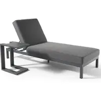 Oviala Business Sonnenliege mit Ablage aus grauem Aluminium