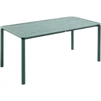 Oviala Rechteckiger Terrassentisch aus dunkelgrünem Aluminium - Almada