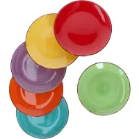 MamboCat 6er Set Dessert- Kuchenteller Uni Bunt