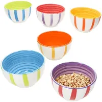 MamboCat Summer Stripes 6er Set Müsli-Schale Ø14cm 500ml Dessert-Schüssel bunte Streifen