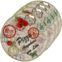MamboCat 4er Set Pizzateller Charme Green - Moskau grün - 33cm - 04018#ZCHAV