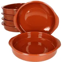 MamboCat 6er Set Cazuela mit Griffen Ton-Schale Bernd Ø 25,5cm Größe XXL Mittelalter Wikinger