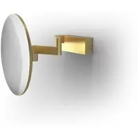 DECOR WALTHER Make-up Spiegel VISION R Unlit 5X Wandmodell Matt Gold PVD (5-fache Vergrößerung)