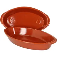 MamboCat 2er Set Ovale Auflaufform Boris Ton 32x18cm Größe M Mittelalter Wikinger