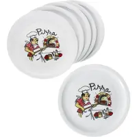 MamboCat 6er Set LUIGI Pizzateller Ø 30,5 cm mit Küchenchef-Dekor - 162064