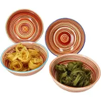 MamboCat 4er Set LINEA Spaghetti-Teller für 4 Personen aus Steingut - 24325754