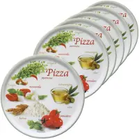 MamboCat 6er Set Pizzateller Napoli Pizzafoods grün 31cm - 04019#ZP1