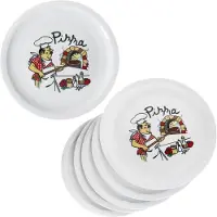 MamboCat 6er Set Mario XXL Pizzateller Ø33cm 6 Pers. Teller Pizza Bäcker große Platte