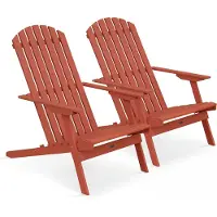 Oviala Business 2er-Set Klappsessel aus Eukalyptusholz Terracotta