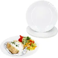 MamboCat 6x Speiseteller Arkona Opalglas 24cm weiß Ess-Teller groß Beilagen-Platte