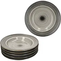 MÄSER Prospero 6x Suppenteller braun 220ml Porzellan 6 Pers. tiefe Teller Pasta