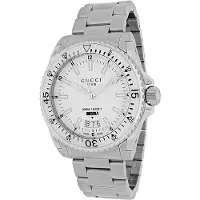Gucci - Dive Edelstahlarmband Uhr mit weißem Zifferblatt für Herren