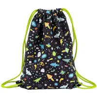 A Little Lovely Company Sportbeutel "Galaxy" in Schwarz - (B)32 x (H)42 x (T)0,3 cm - onesize