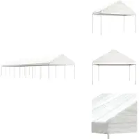 vidaXL Pavillon mit Dach Weiß 17,84x4,08x3,22 m Polyethylen - Pavillons & Partyzelte