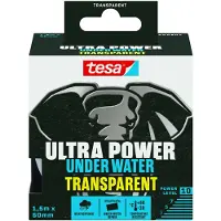 TESA Ultra Power Under Water - wasserfestes Klebeband - Dichtungsband, 1,5 m x 50 mm Transparent