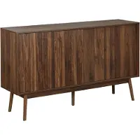 Sweeek - Skandinavisches Sideboard mit Holzdekor B 150 cm - Dunkles Holz