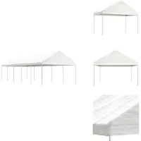 vidaXL Pavillon mit Dach Weiß 11,15x4,08x3,22 m Polyethylen - Pavillons & Partyzelte